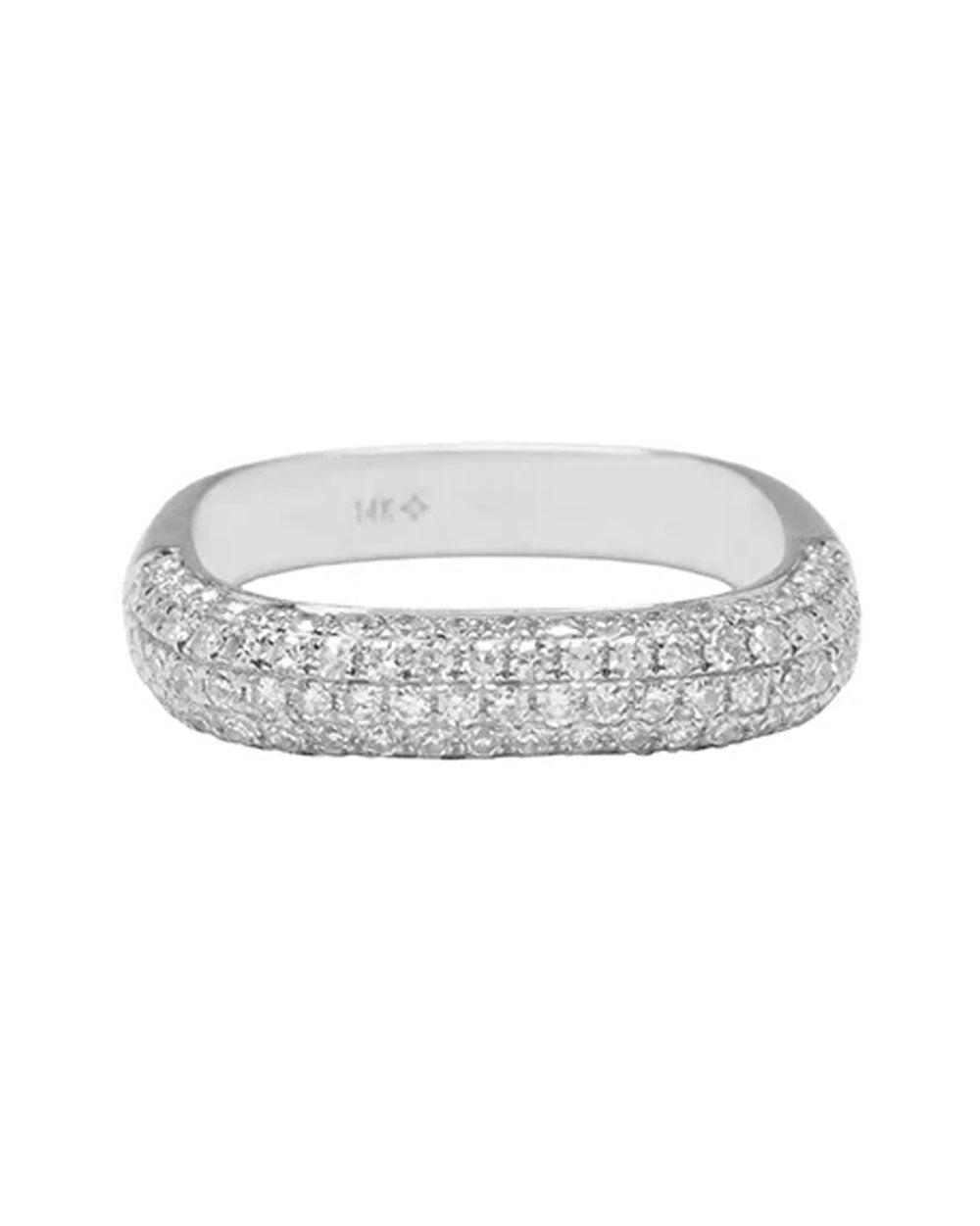 Pavé Diamond Square Ring