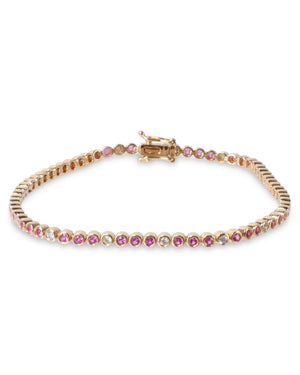 Pink Sapphire and Diamond Bezel Bracelet