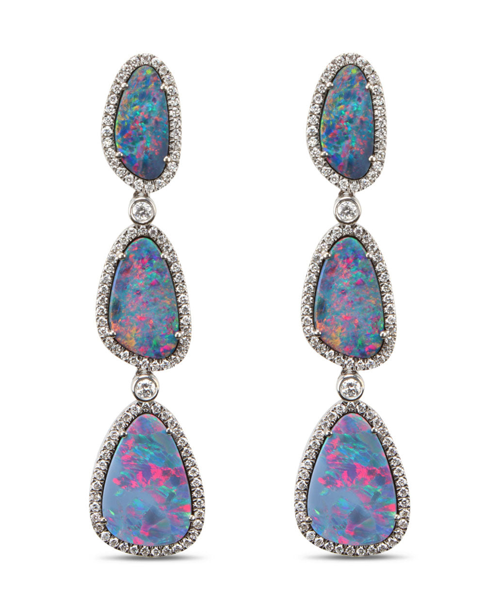 Triple Opal Drop Earrings