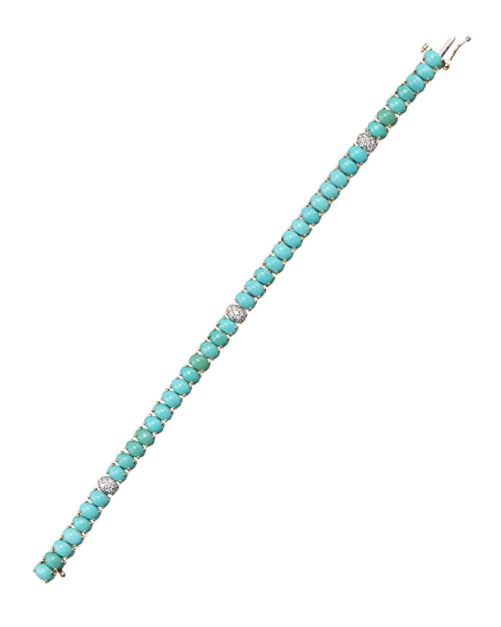 Turquoise and Diamond Station Bracelet