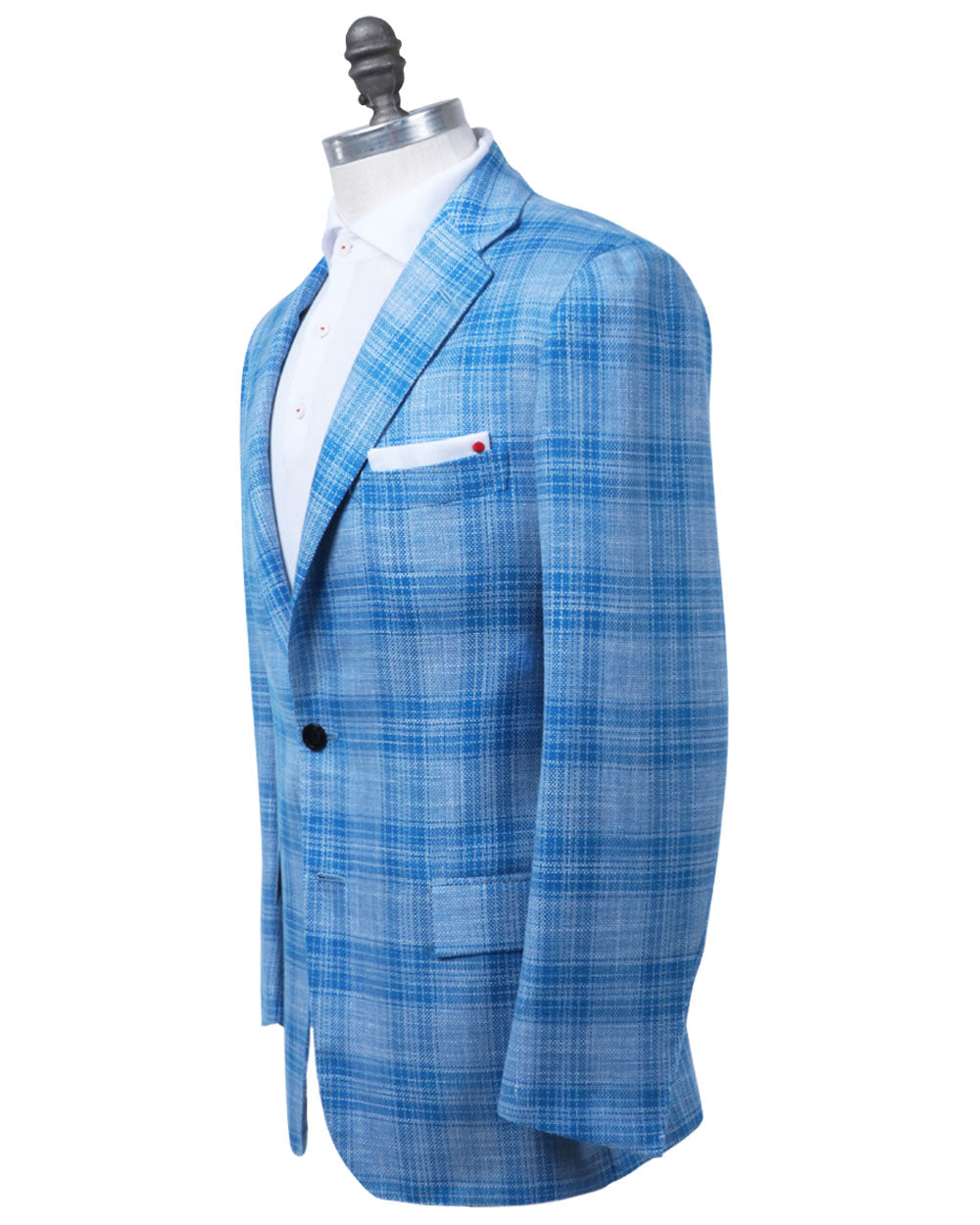 High Blue and White Plaid Sportcoat
