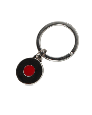 Small Red Dot Silver Keychain