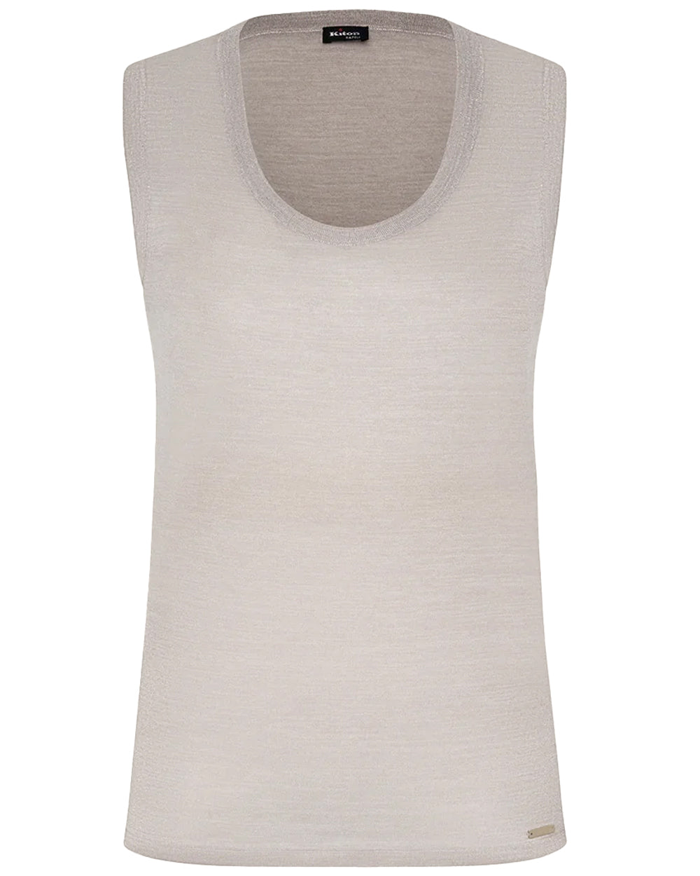 Beige Metallic Sleeveless Tank