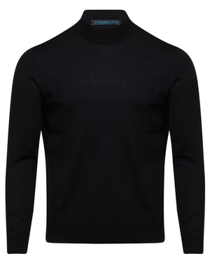 Black Mock Neck Knit Sweater