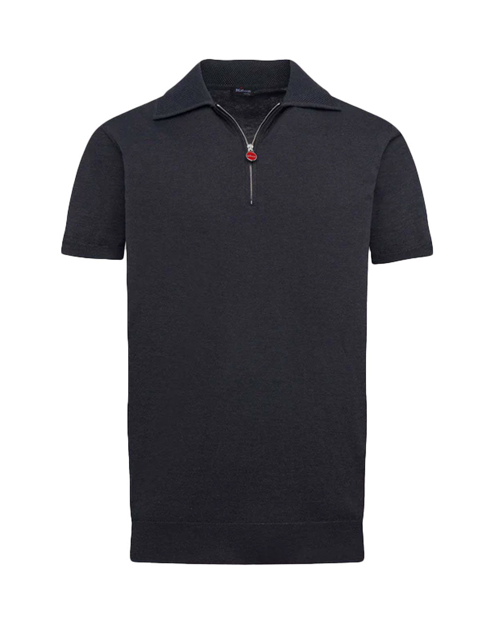 Black Zip Short Sleeve Polo