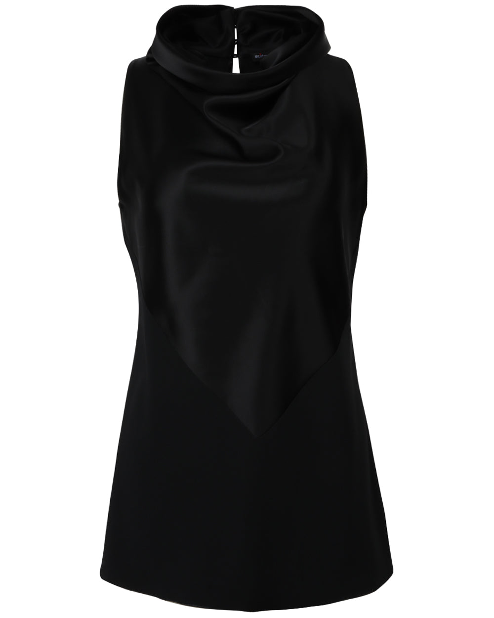 Black Sleeveless Cowl Neck Blouse