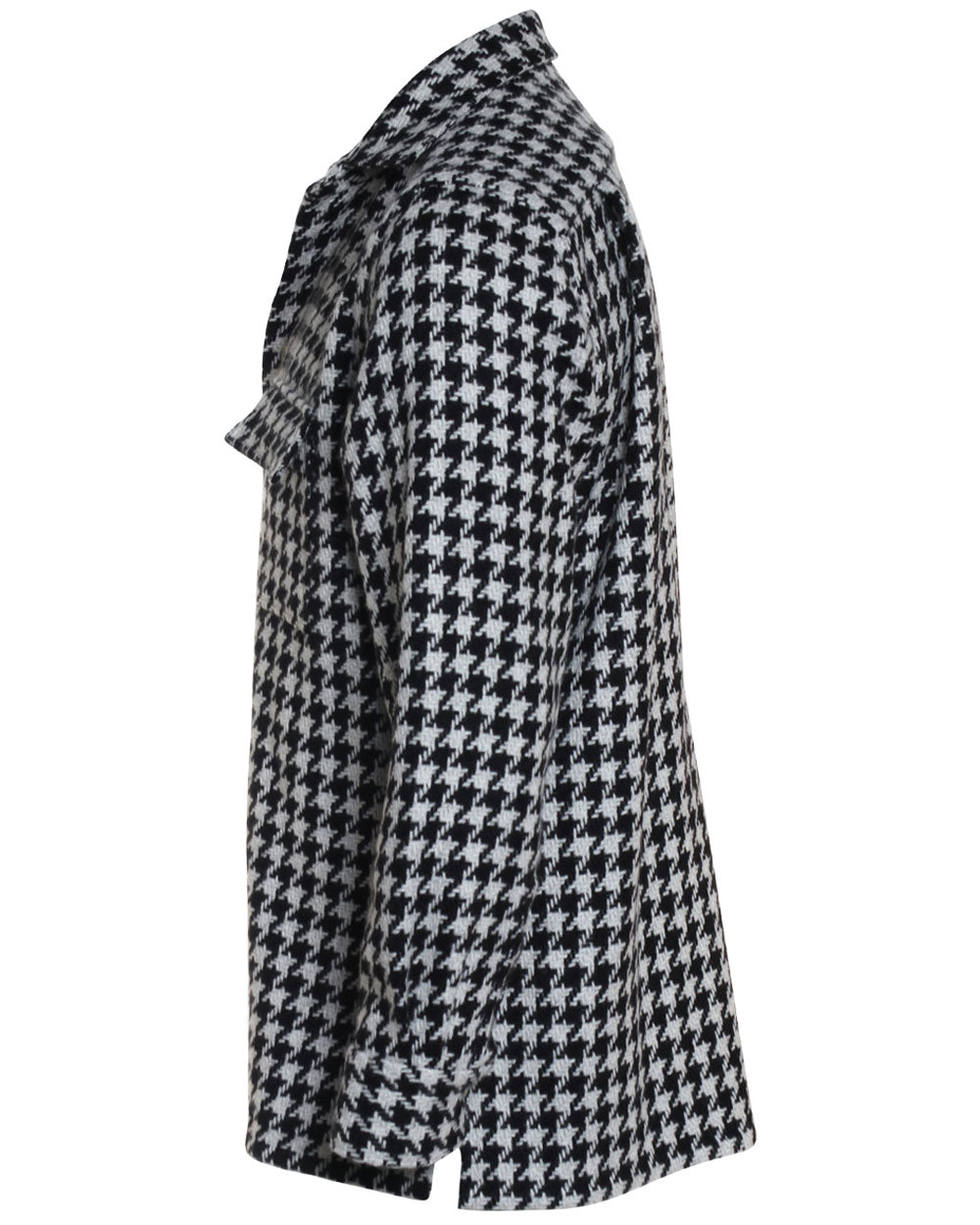 Black and Ivory Cashmere Exploded Houndstooth Overshirt