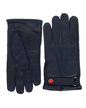 Blue Leather Gloves