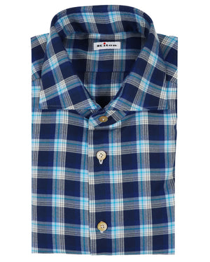 Blue Plaid Brushed Sportshirt