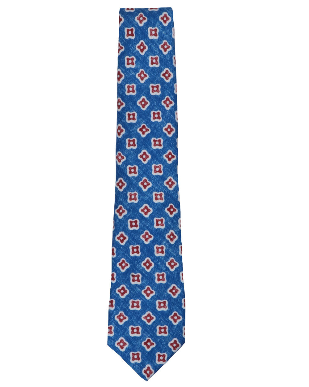 Blue and Maroon Abstract Floral Tie