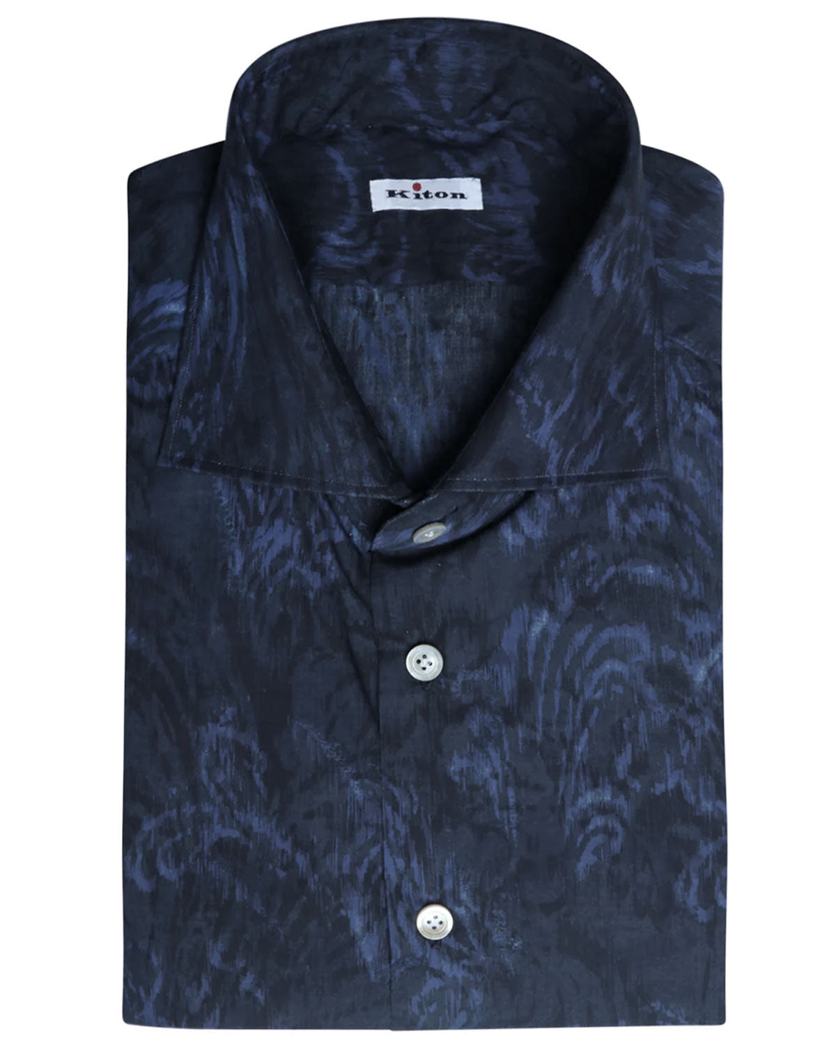 Blue and Navy Watercolor Cotton Sportshirt