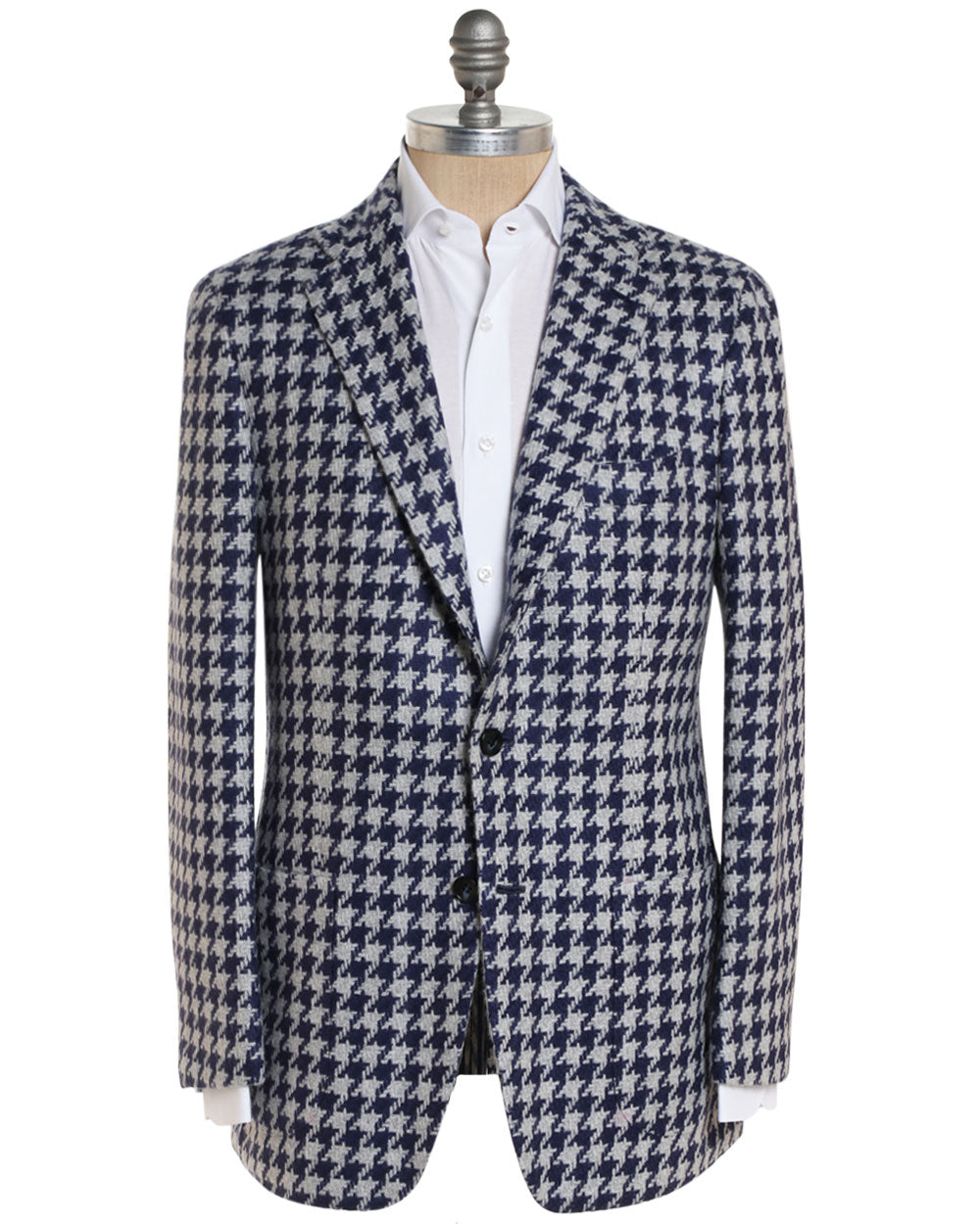 Kiton Blue and Silver Cashmere Exploded Houndstooth Sportcoat – Stanley ...