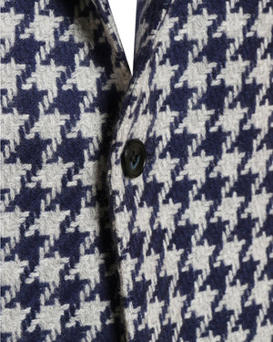 Blue and Silver Cashmere Exploded Houndstooth Sportcoat