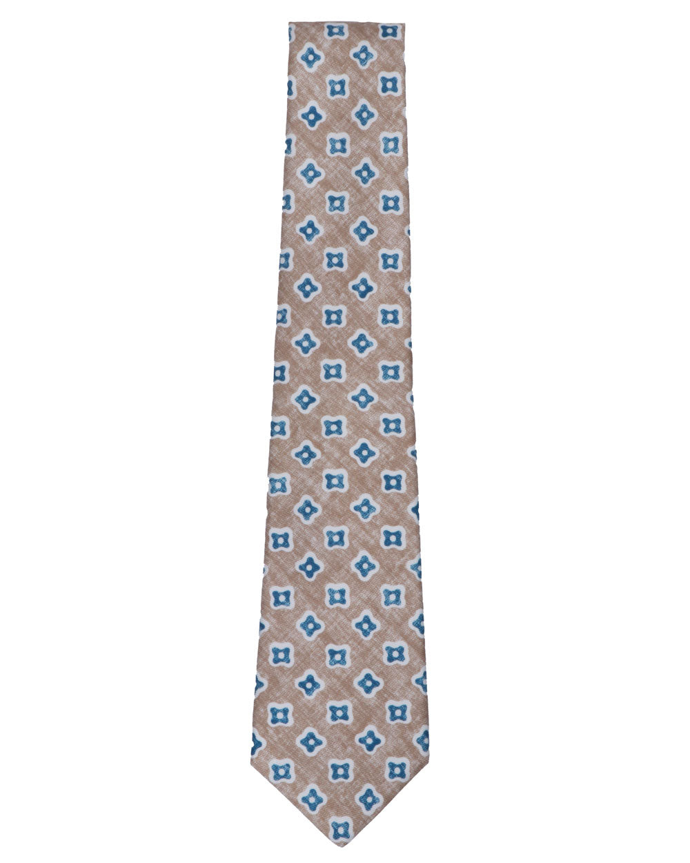 Blue and Tan Floral Tie