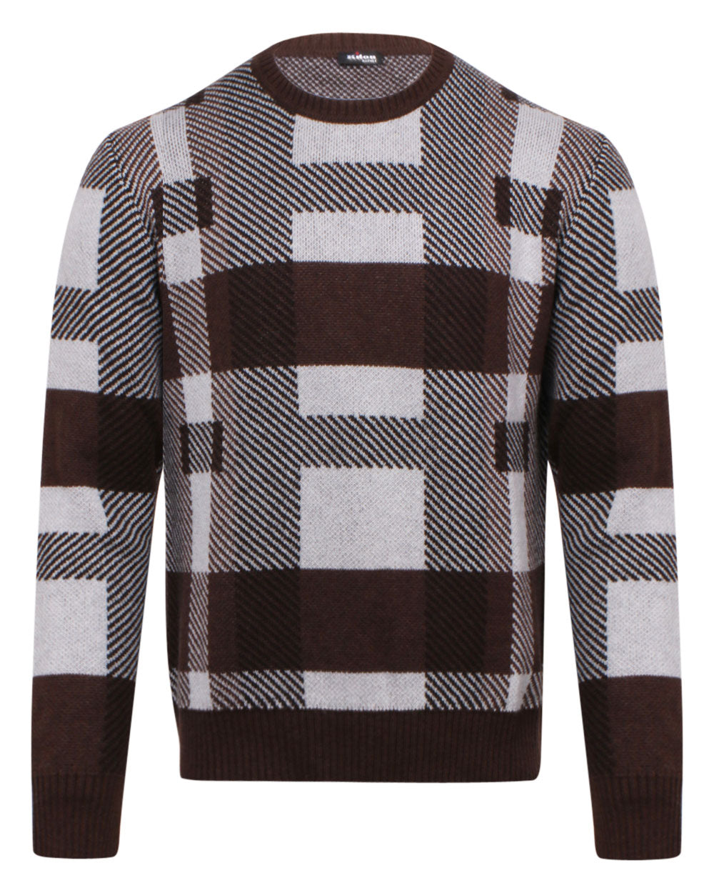 Brown Abstract Cashmere Sweater