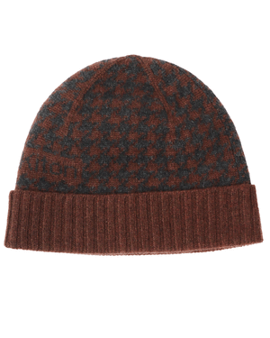 Brown and Grey Cashmere Beanie