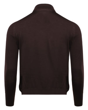 Chocolate Mock Neck Knit Sweater