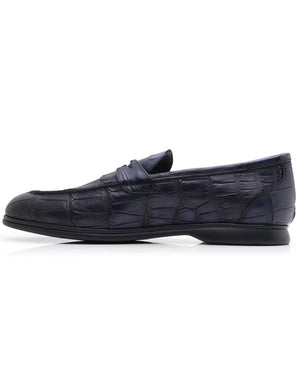 Crocodile Casual Loafer in Navy