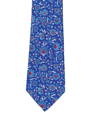 Dark Blue and Multi Floral Print Tie