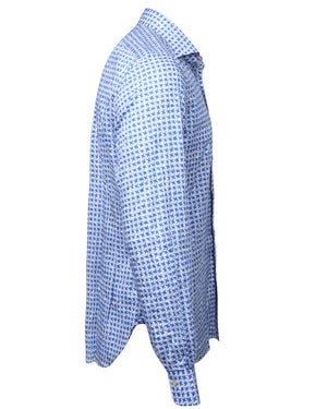 Blue and Ivory Houndstooth Sportshirt