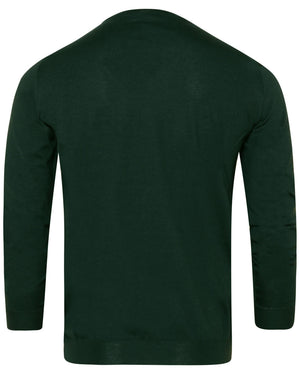 Green Cashmere and Silk Blend Crewneck Sweater