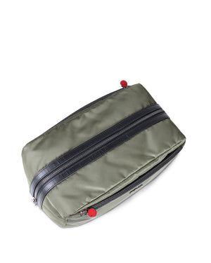 Green Nylon Single Zip Dopp Kit