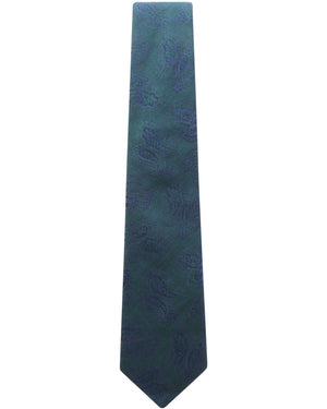 Green and Navy Tonal Paisley Silk Tie