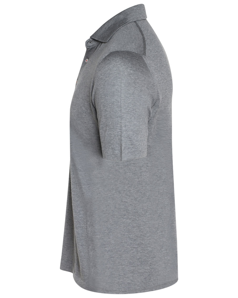 Grey Cotton Self Collar Short Sleeve Polo