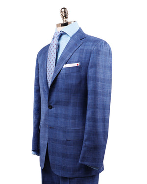 High Blue Tonal Plaid Suit
