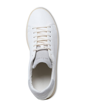 Leather and Suede Sneaker in White