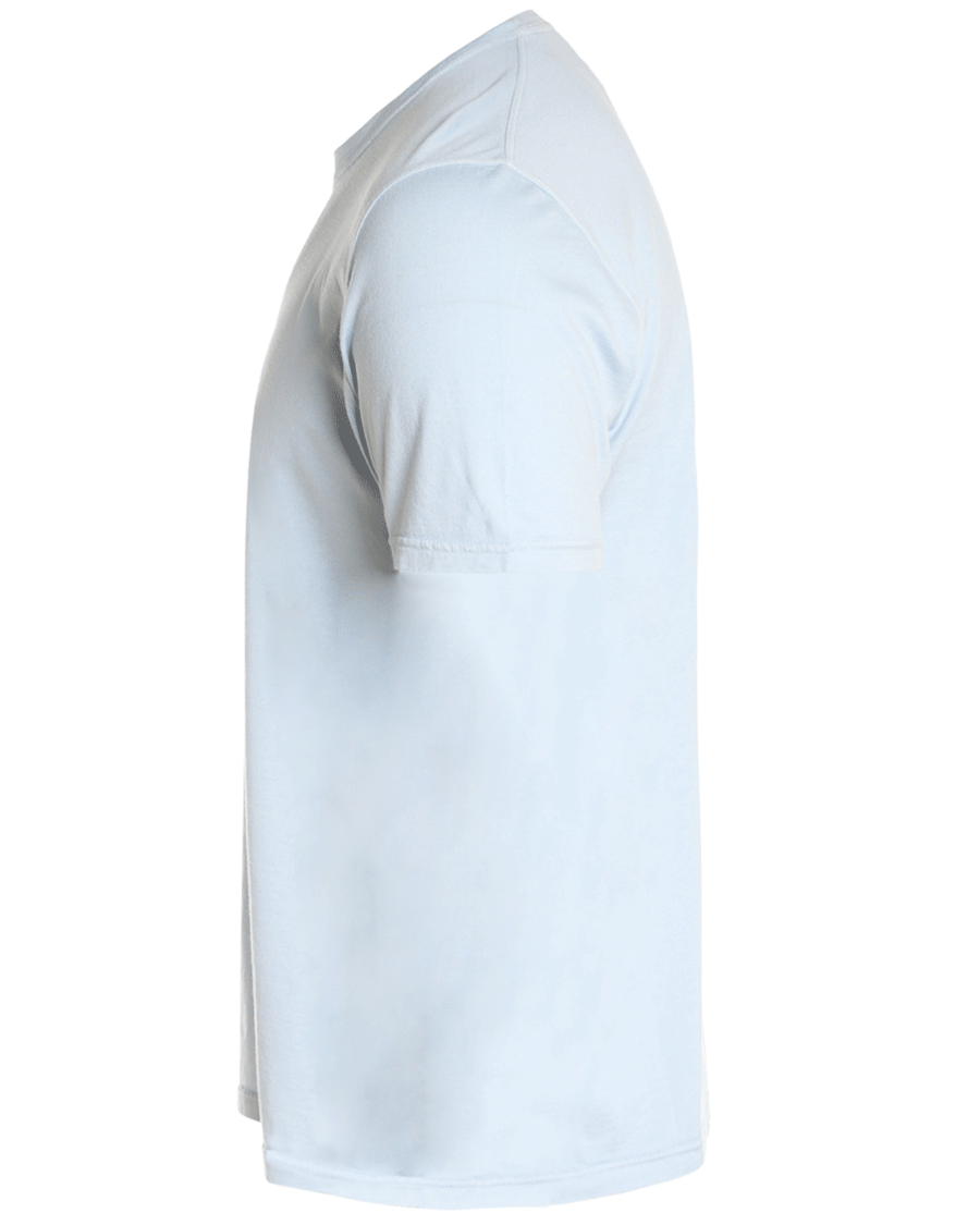 Light Blue Cotton Blend Short Sleeve T-Shirt
