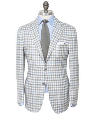 Light Blue and Grey Check Sportcoat