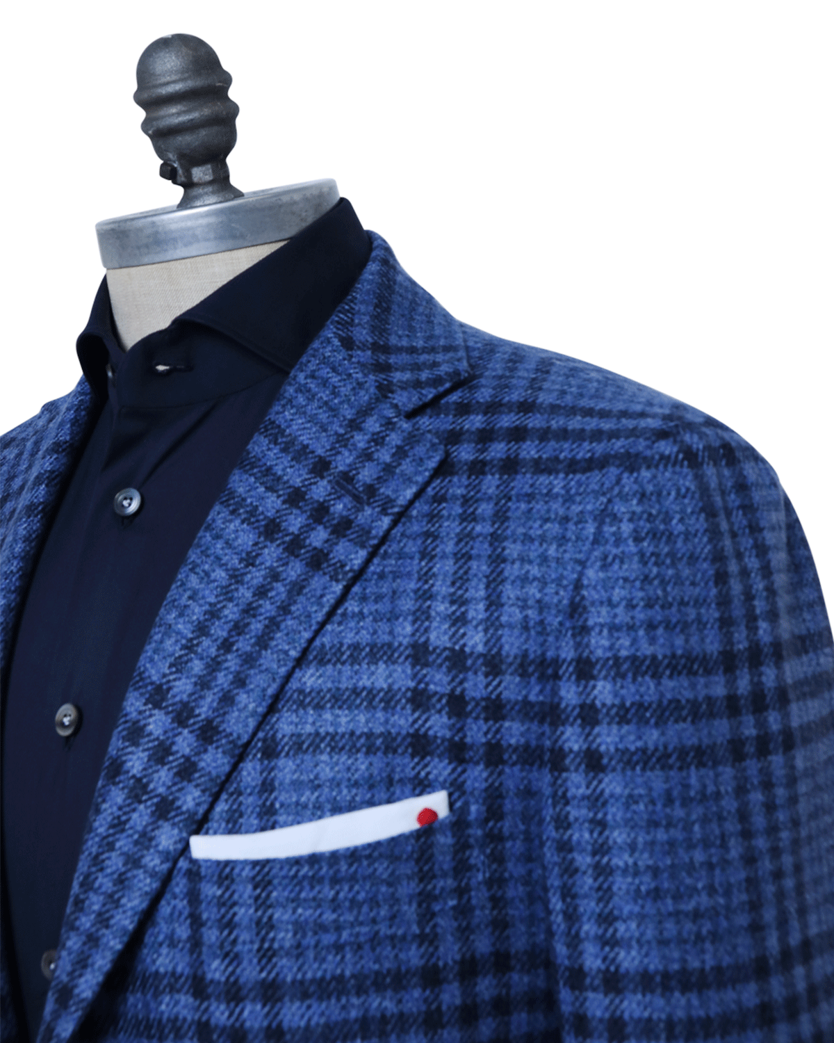 Light Blue with Navy Windowpane Cashmere Sportcoat