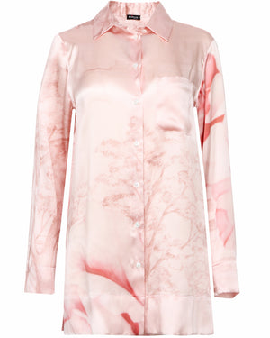 Light Pink Long Sleeve Silk Shirt