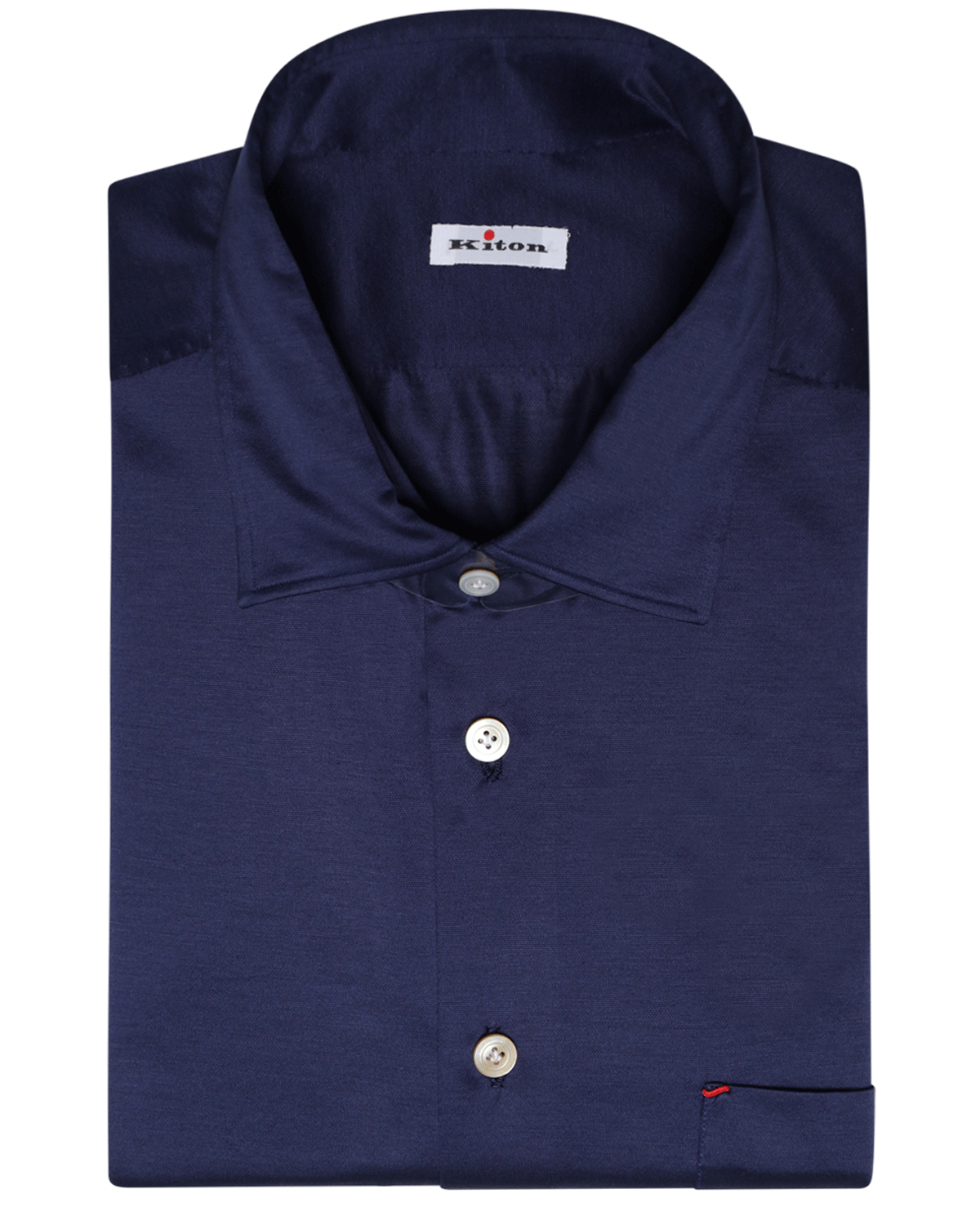 Navy Full Button Cotton Knit Sportshirt