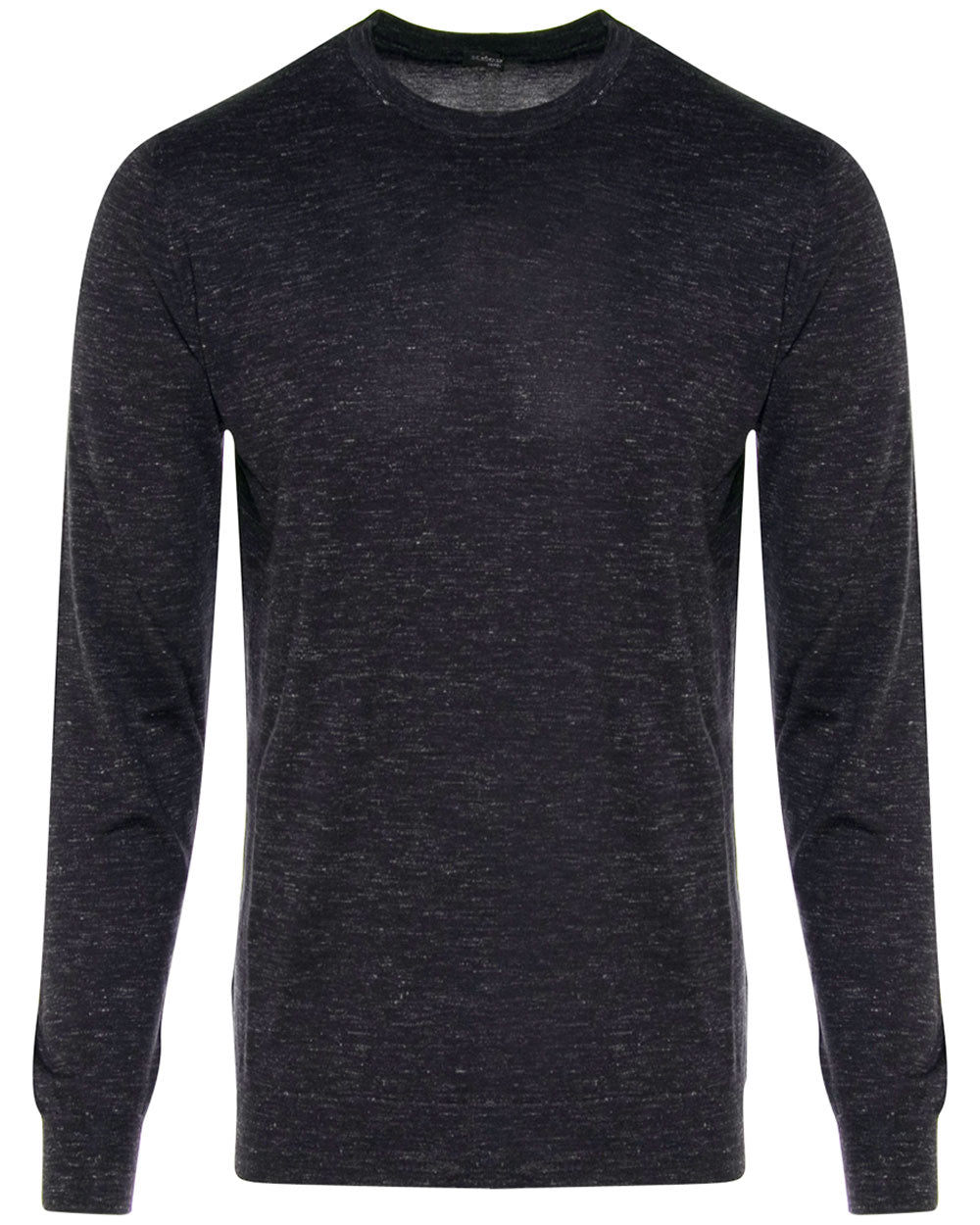 Navy Heathered Crewneck Sweater