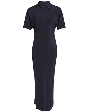 Navy Keyhole Midi Dress