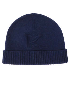 Navy Logo Cashmere Beanie