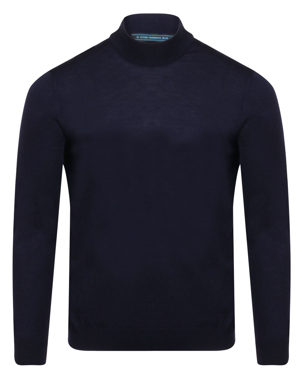 Navy Mock Neck Knit Sweater