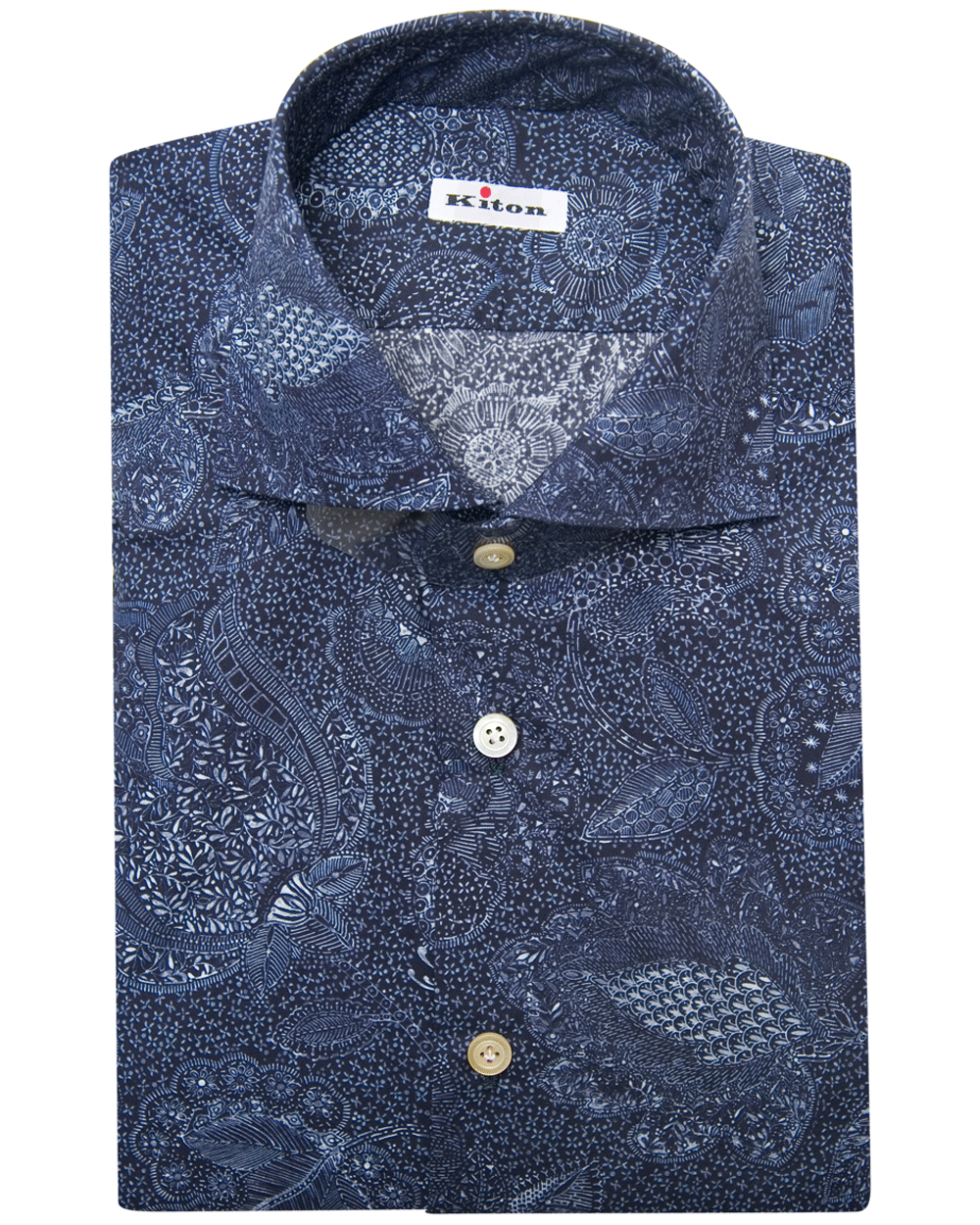 Navy Paisley Cotton Sportshirt