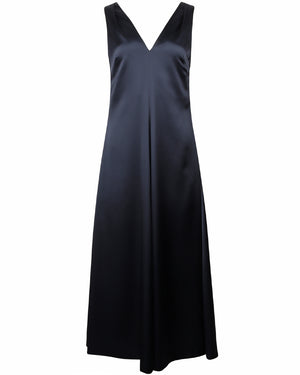 Navy V Neck Dress