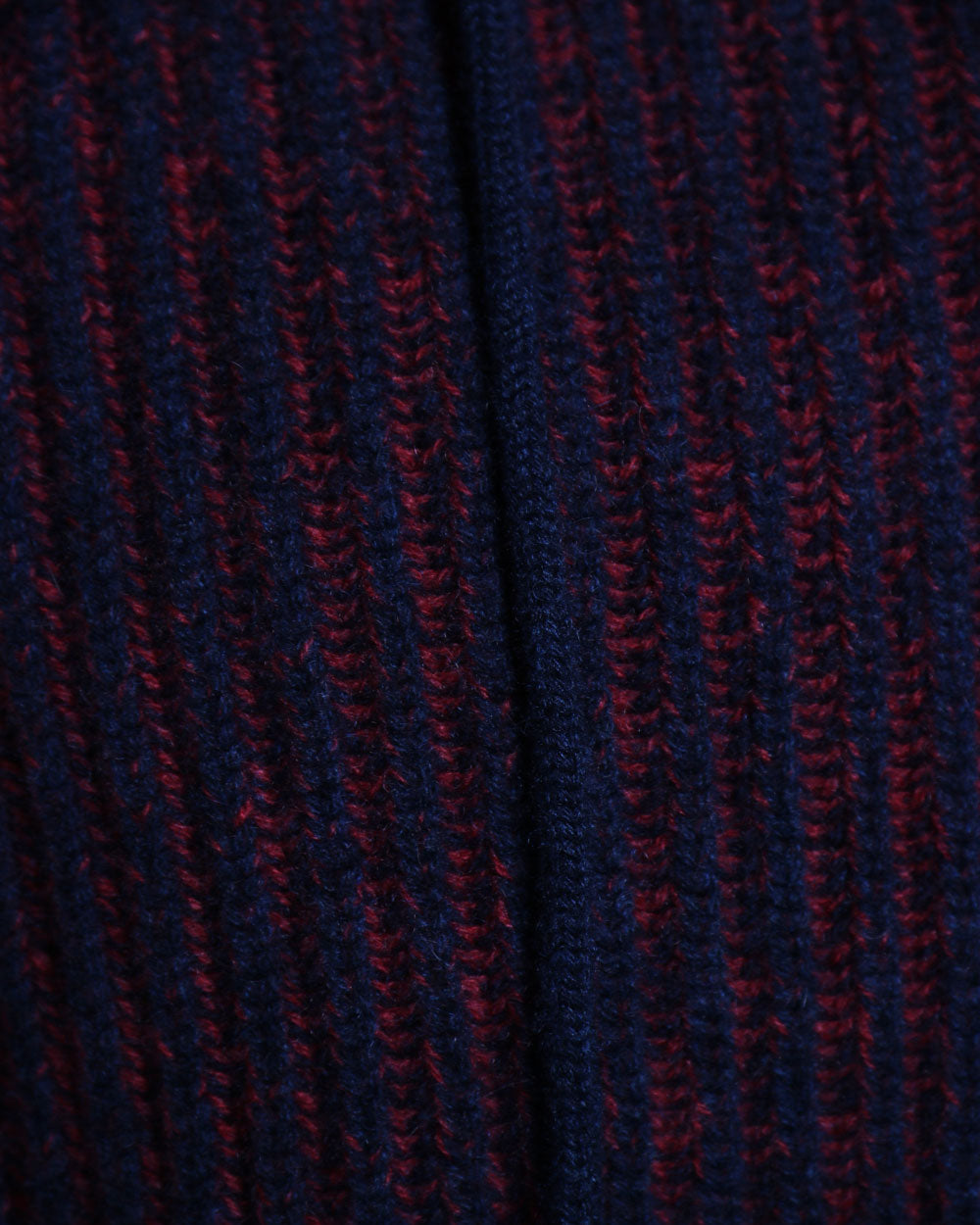 Navy and Berry Cashmere Ribbed Full Zip Hoodie