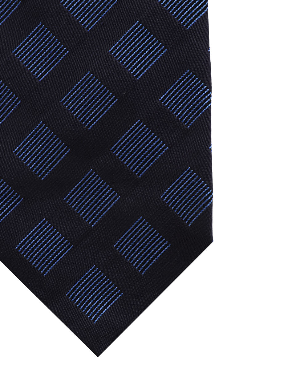 Navy and Blue Striped Diamond Silk Tie