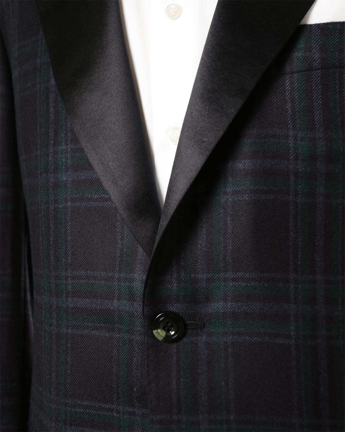 Navy and Green Plaid Cashmere Dinner Jacket
