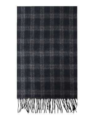 Navy and Grey Plaid Scarf