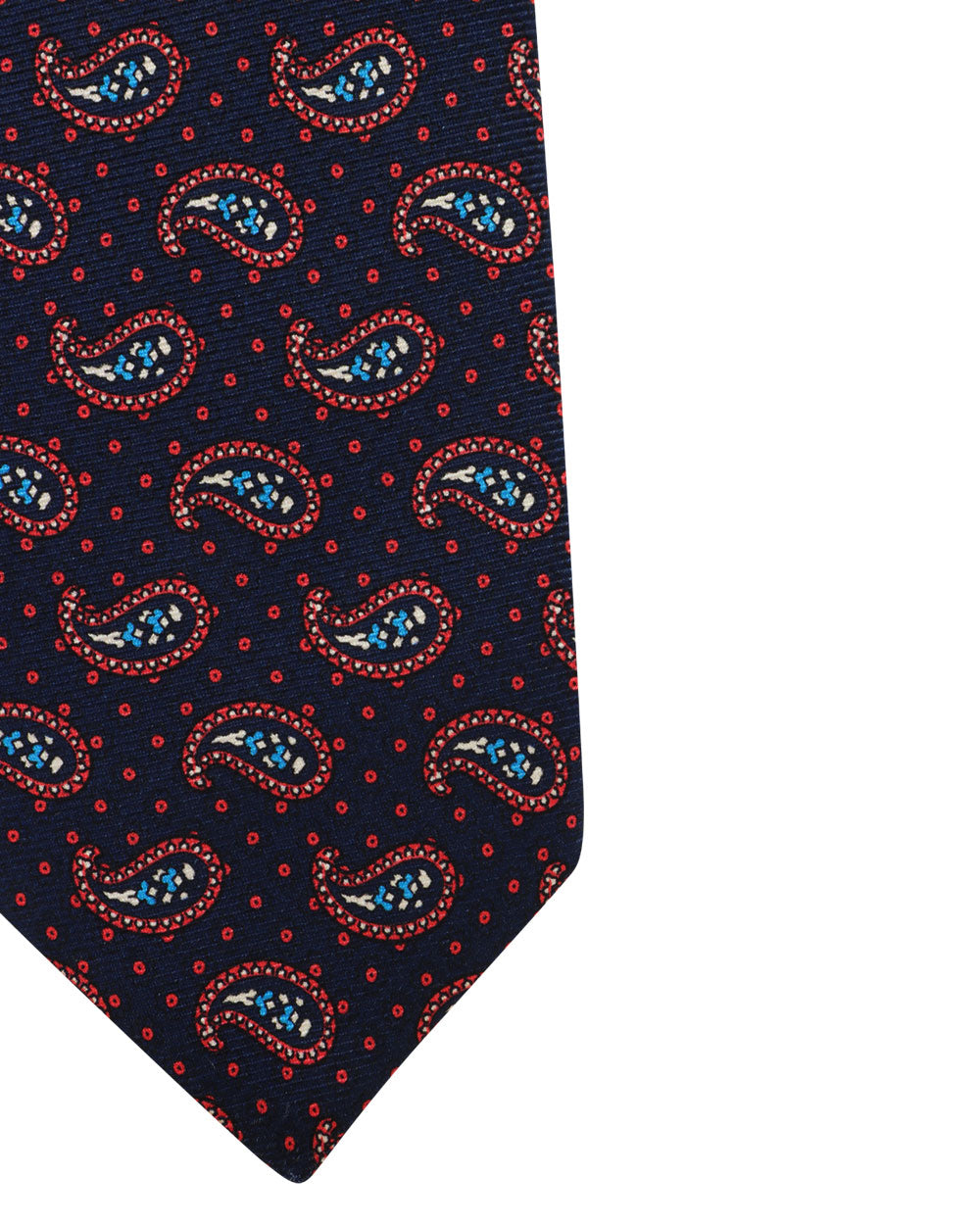 Navy and Maroon Paisley Dotted Tie