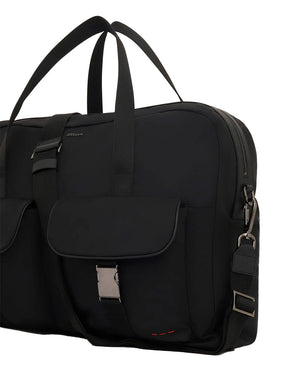 Nylon Overnight Duffle Bag in Black