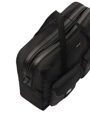 Nylon Overnight Duffle Bag in Black