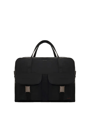 Nylon Overnight Duffle Bag in Black