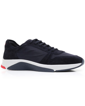 Nylon and Suede Sneaker in Navy